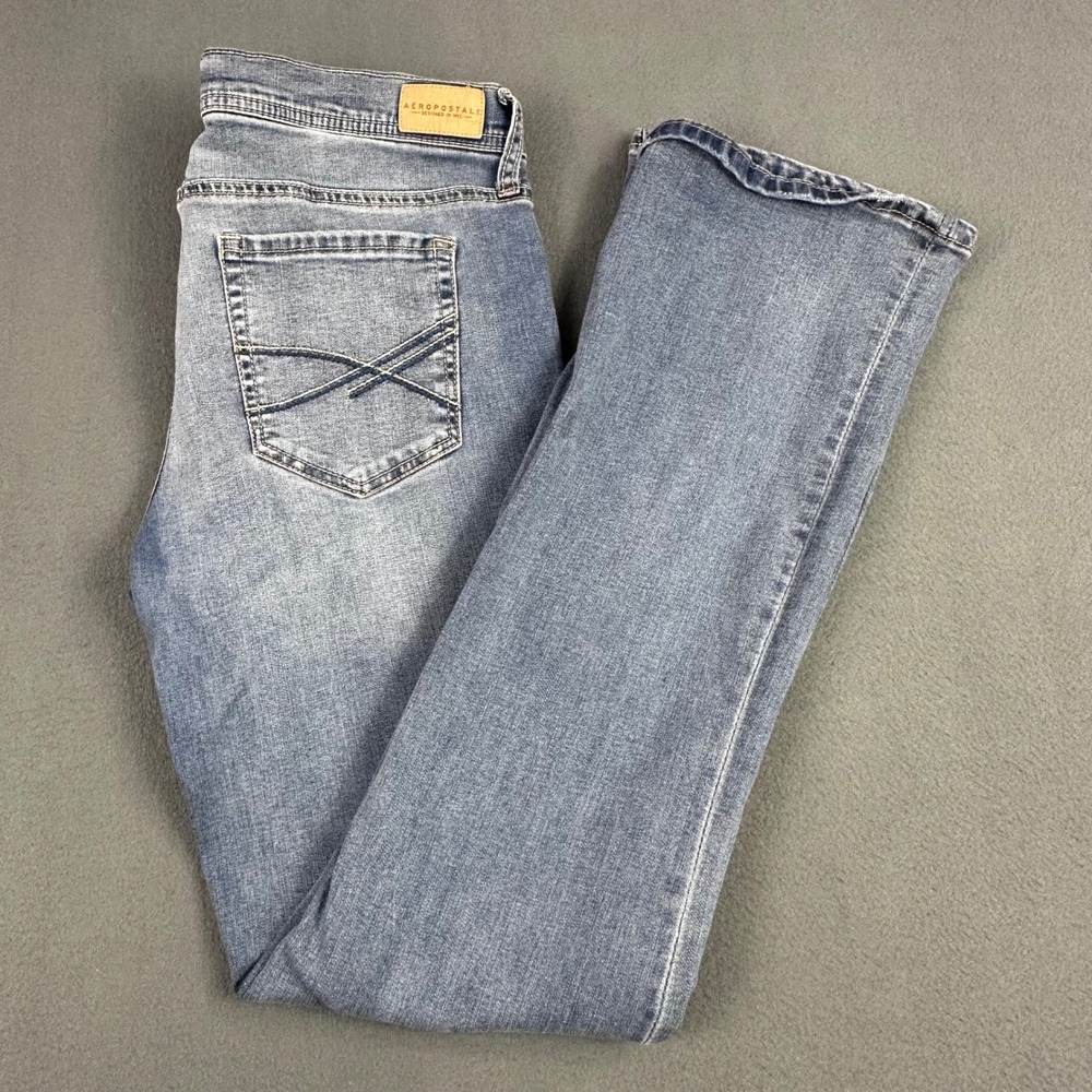Aeropostale Bootcut Jeans Womens 12 Regular Medium Wash Denim Blue LXCFCH